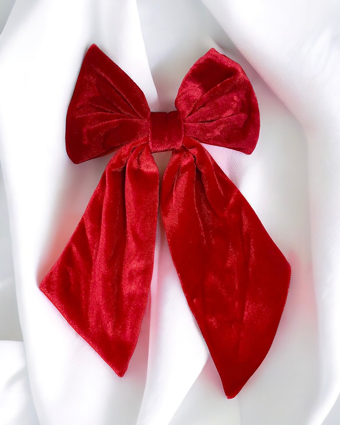 XL RED VELVET HAIR BOW