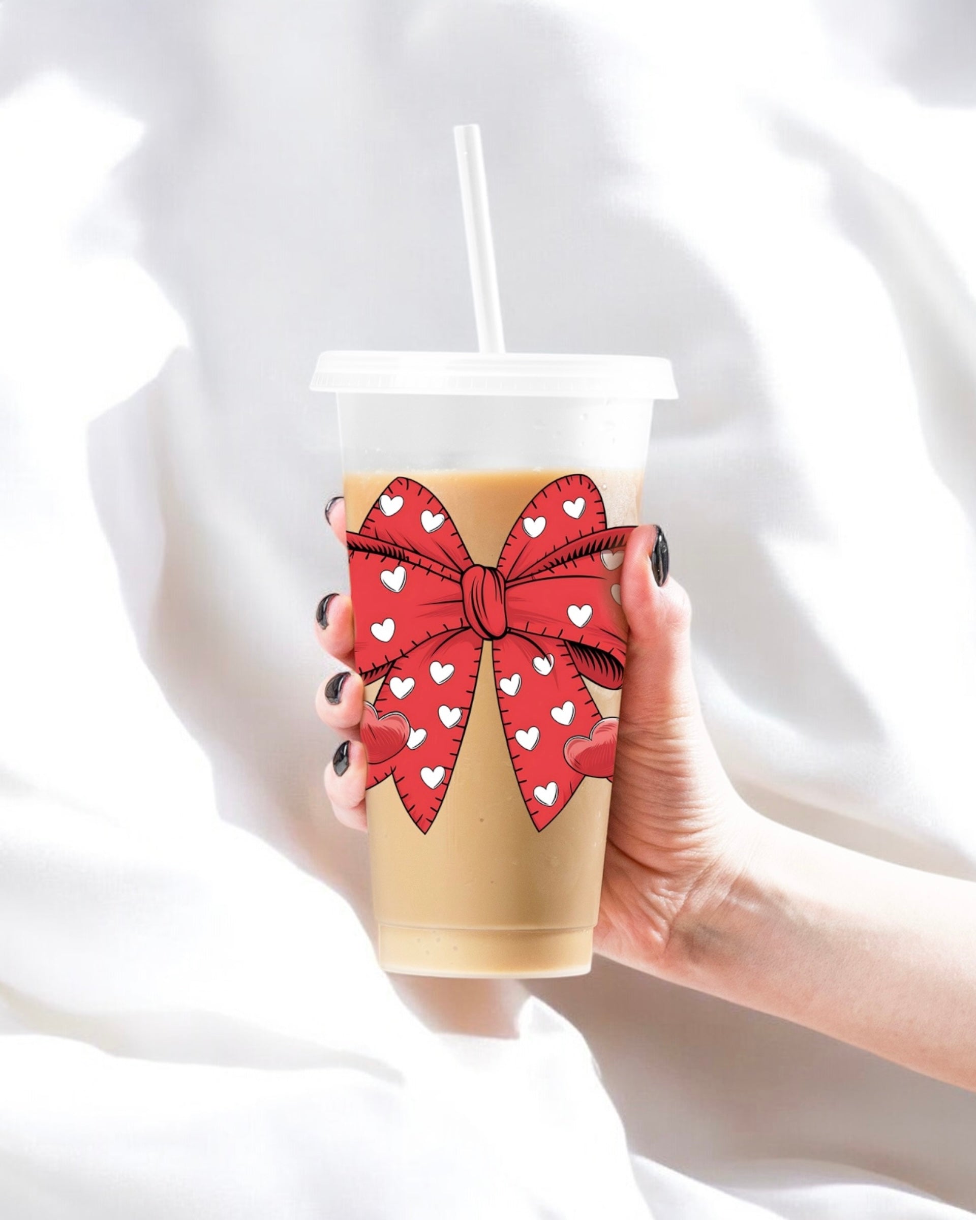 UVDTF - RED HEART BOW DECAL