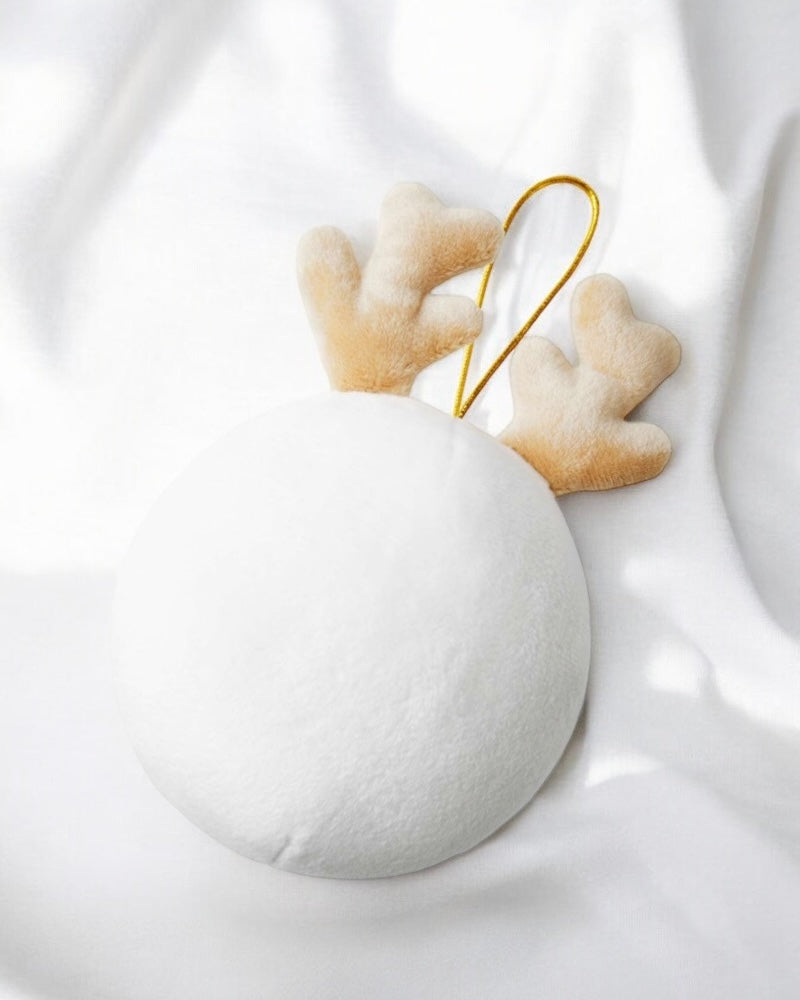 CLEARANCE - PLUSH REINDEER BAUBLE DECORATION