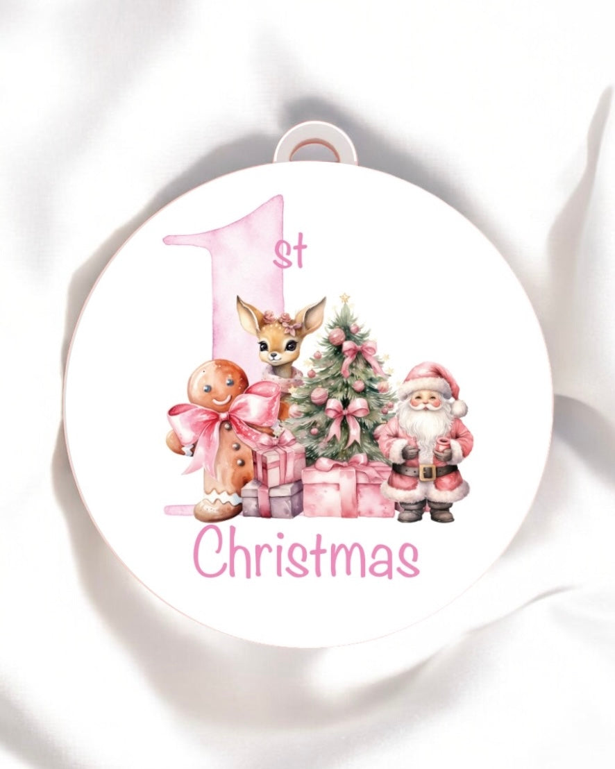 UVDTF - PINK 1ST CHRISTMAS DECAL