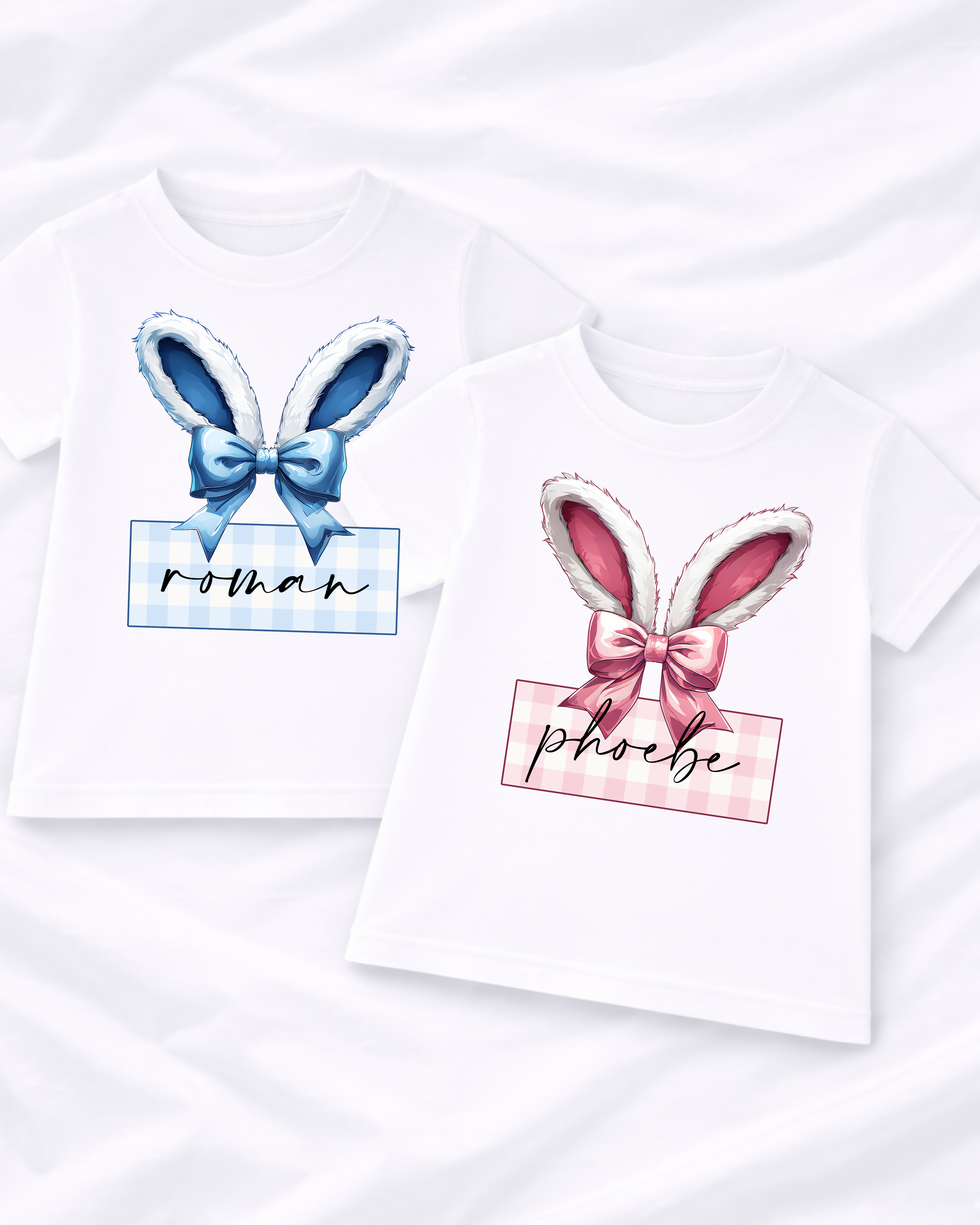 DTF - PERSONALISED - BUNNY EAR GINGHAM BOX