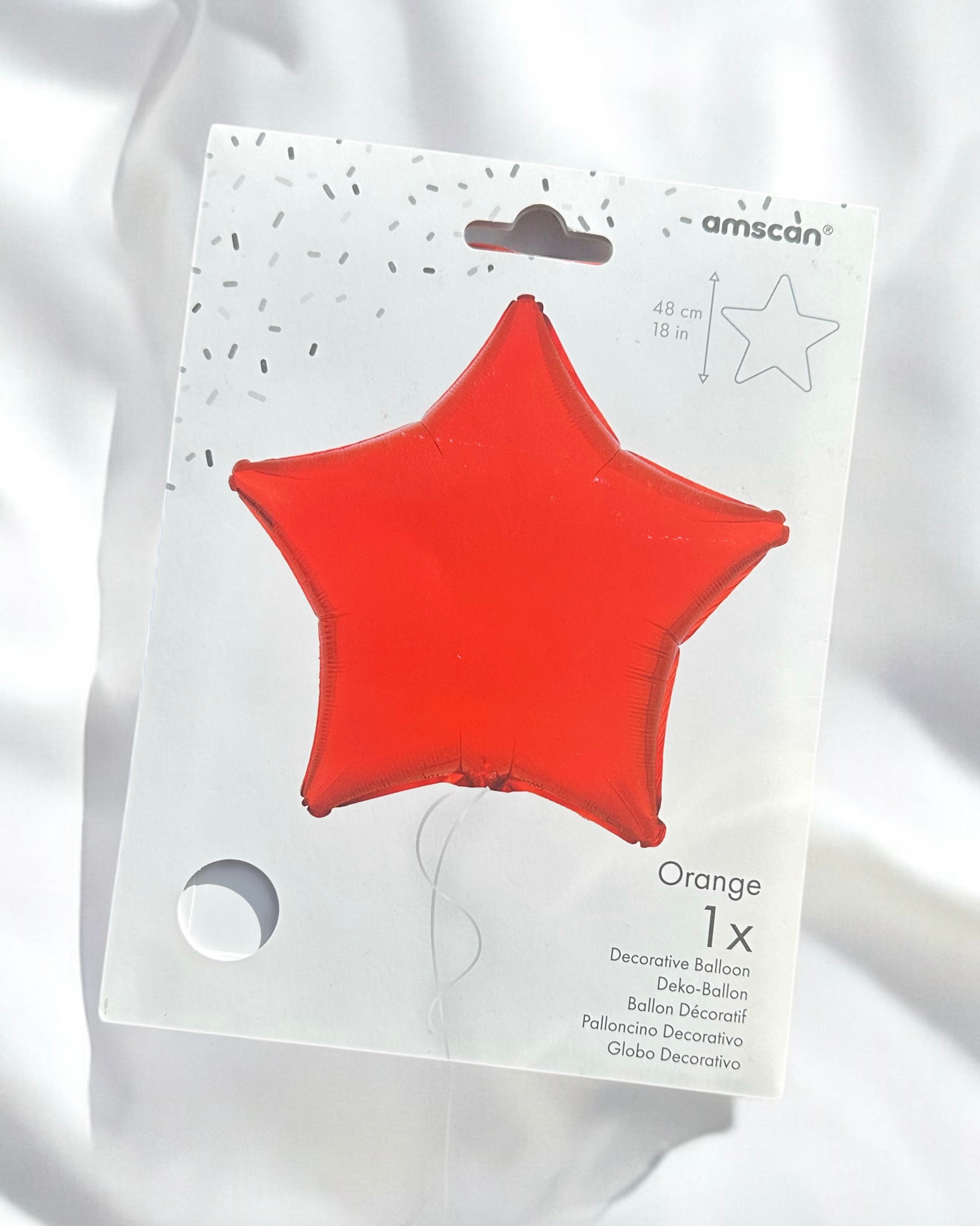 CLEARANCE - ORANGE STAR FOIL BALLOON
