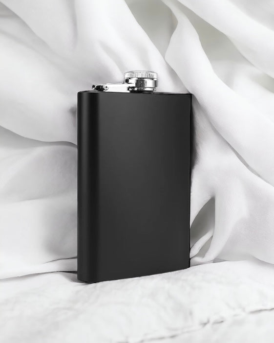 9OZ MATTE BLACK HIP FLASK