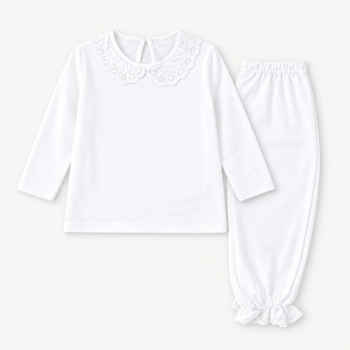 FRILLED WHITE PYJAMAS