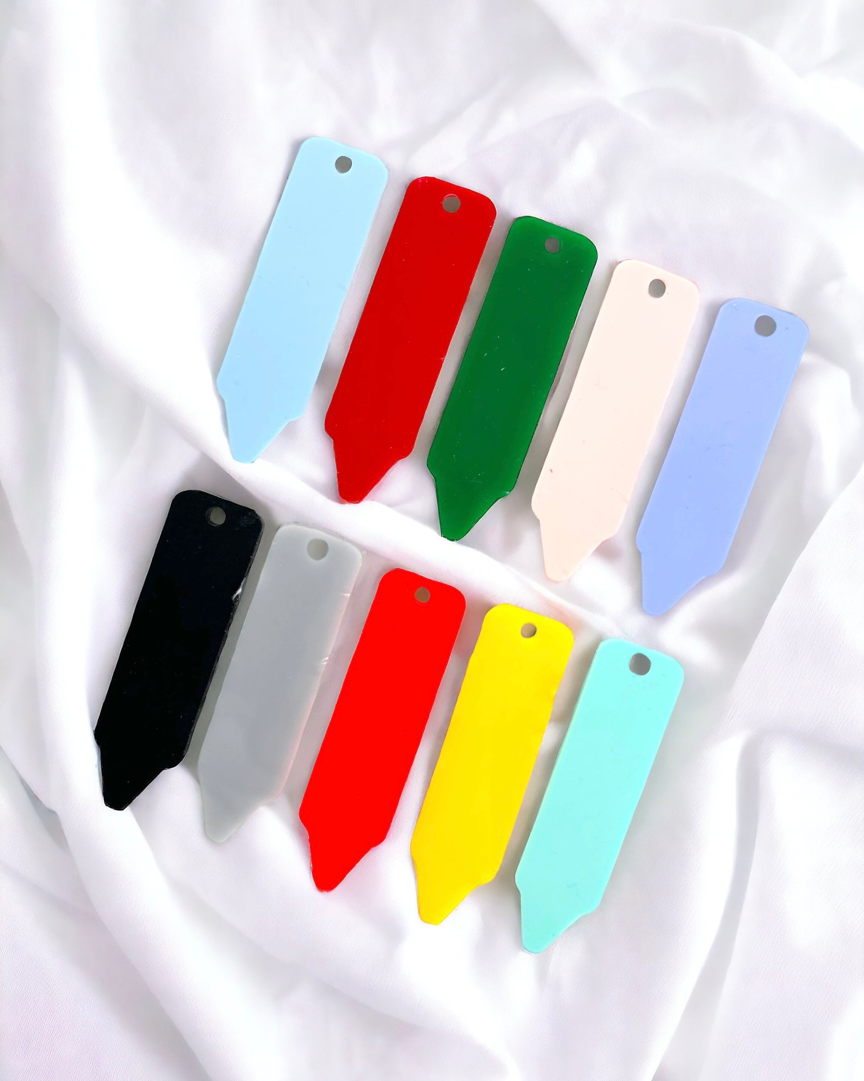 CLEARANCE - ACRYLIC CRAYON KEYRINGS - PACK OF 10