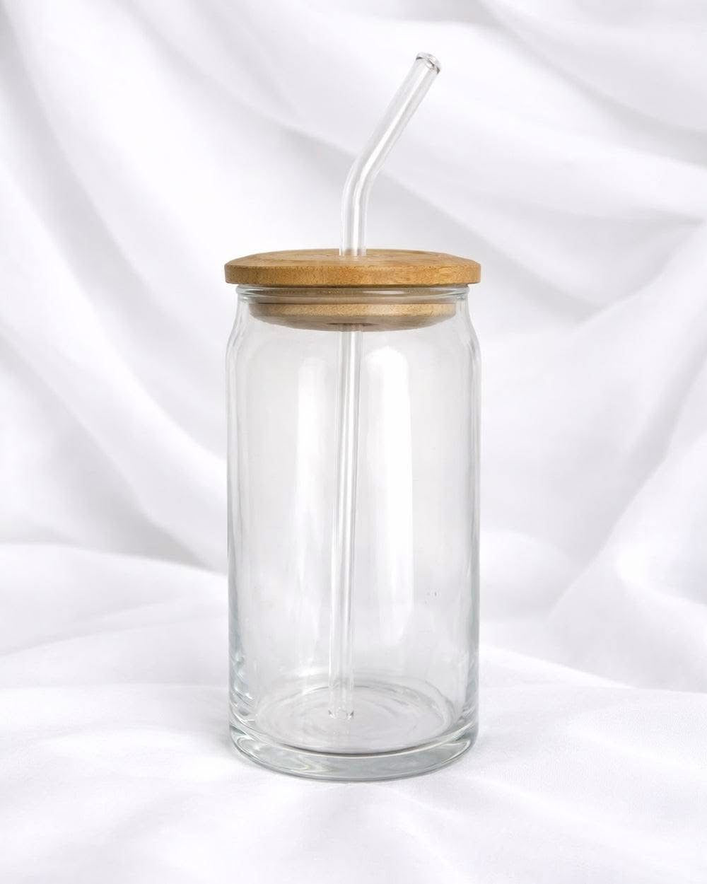 DISCONTINUED - LIBBY GLASS WITH BAMBOO LID & GLASS STRAW