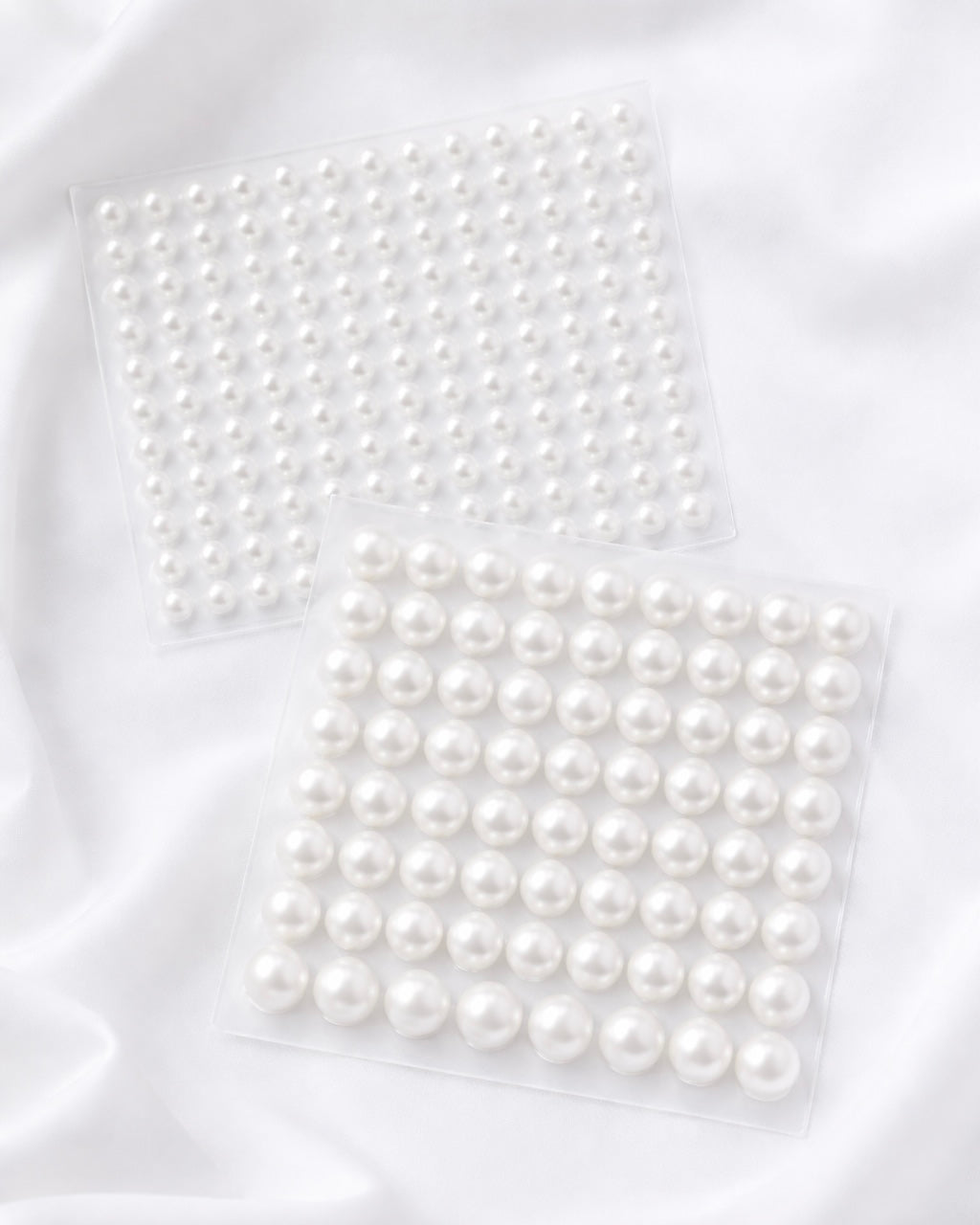 SHEET OF WHITE SELF ADHESIVE PEARLS