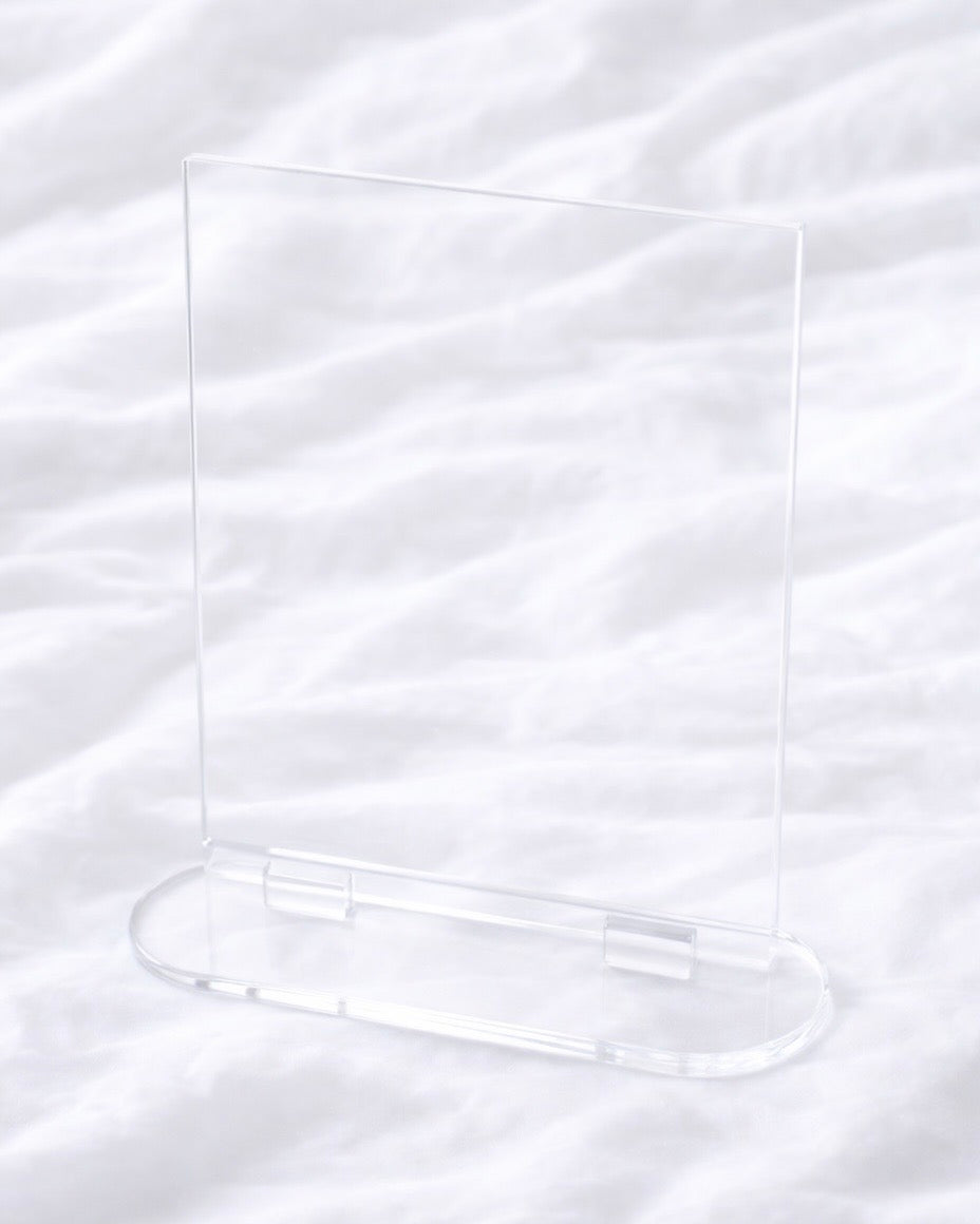 FREESTANDING CLEAR ACRYLIC RECTANGLE WITH BASE