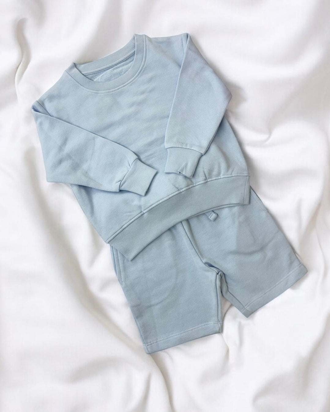 CLEARANCE - BLUE OVERSIZED SWEATSHIRT & SHORTS SET