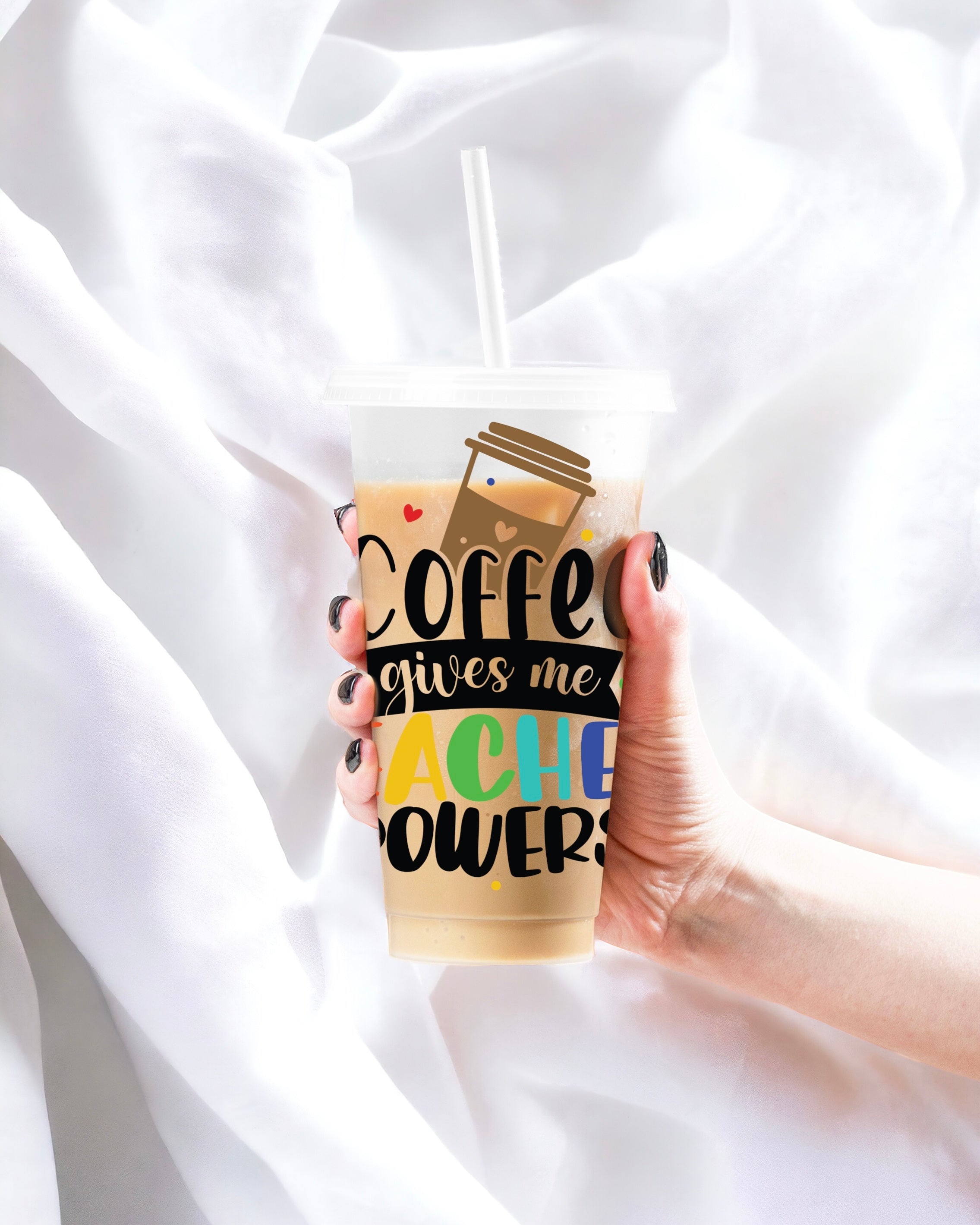 UVDTF - COFFEE GIVES ME TEACHER POWERS DECAL