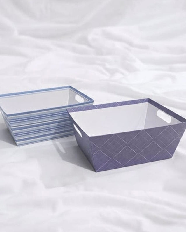 BLUE RECTANGLE HAMPER TRAY