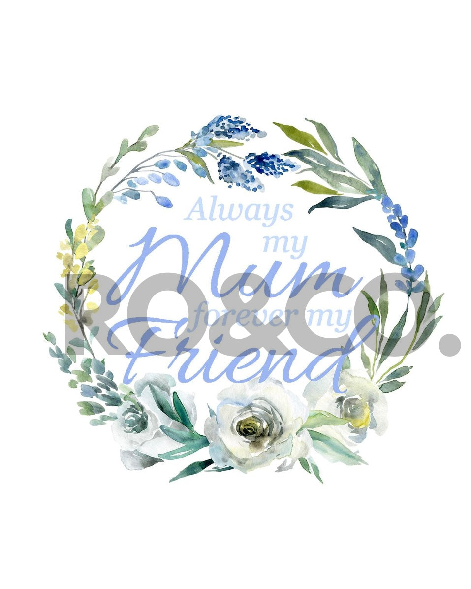 UVDTF - BLUE ALWAYS MY (INSERT TITLE) WREATH DECAL