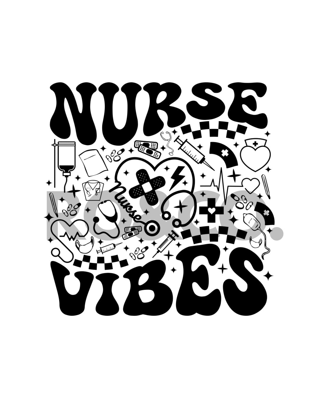 UVDTF - RETRO NURSE VIBES COLLAGE DECAL