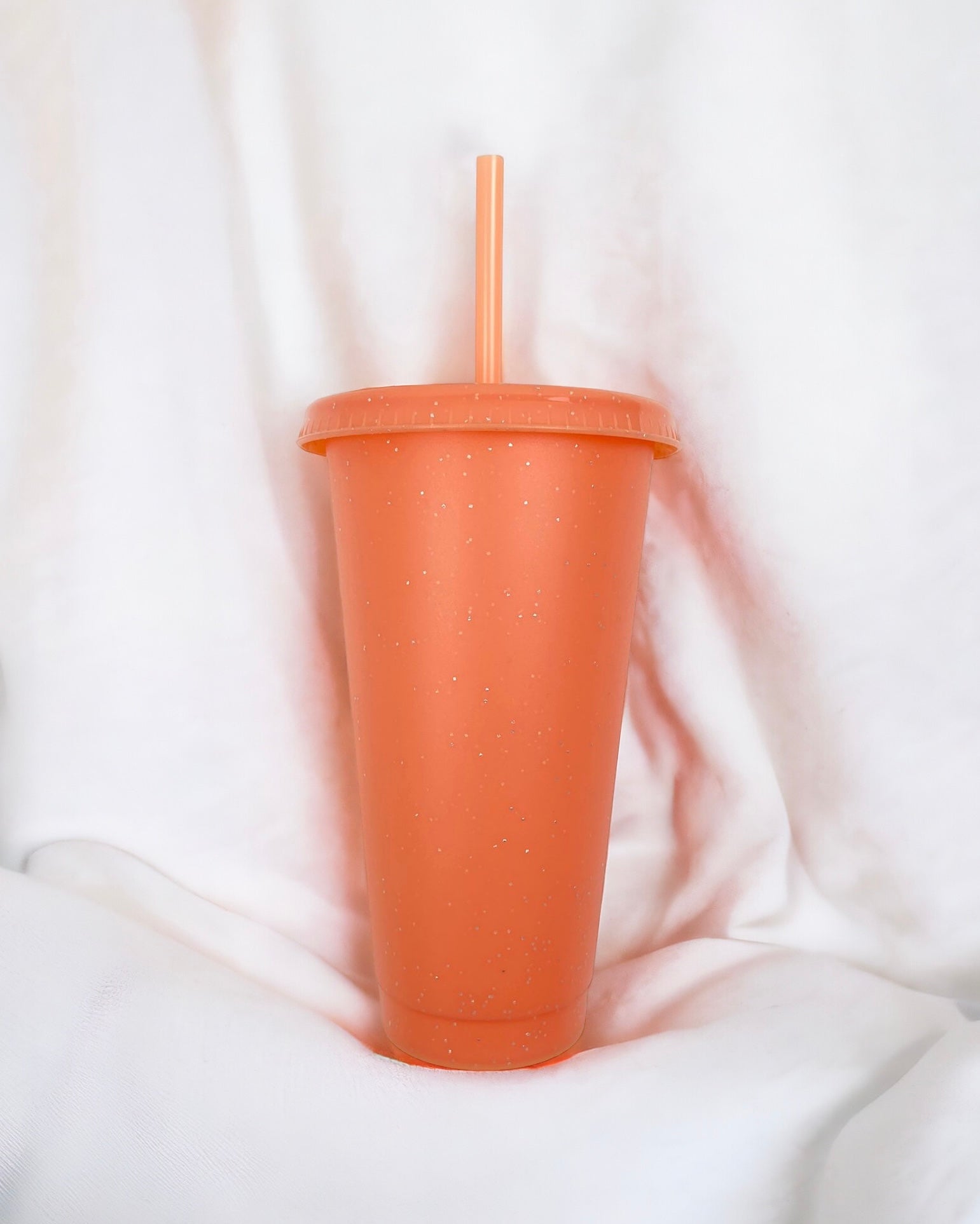 SALE - 24OZ ORANGE GLITTER COLD CUP