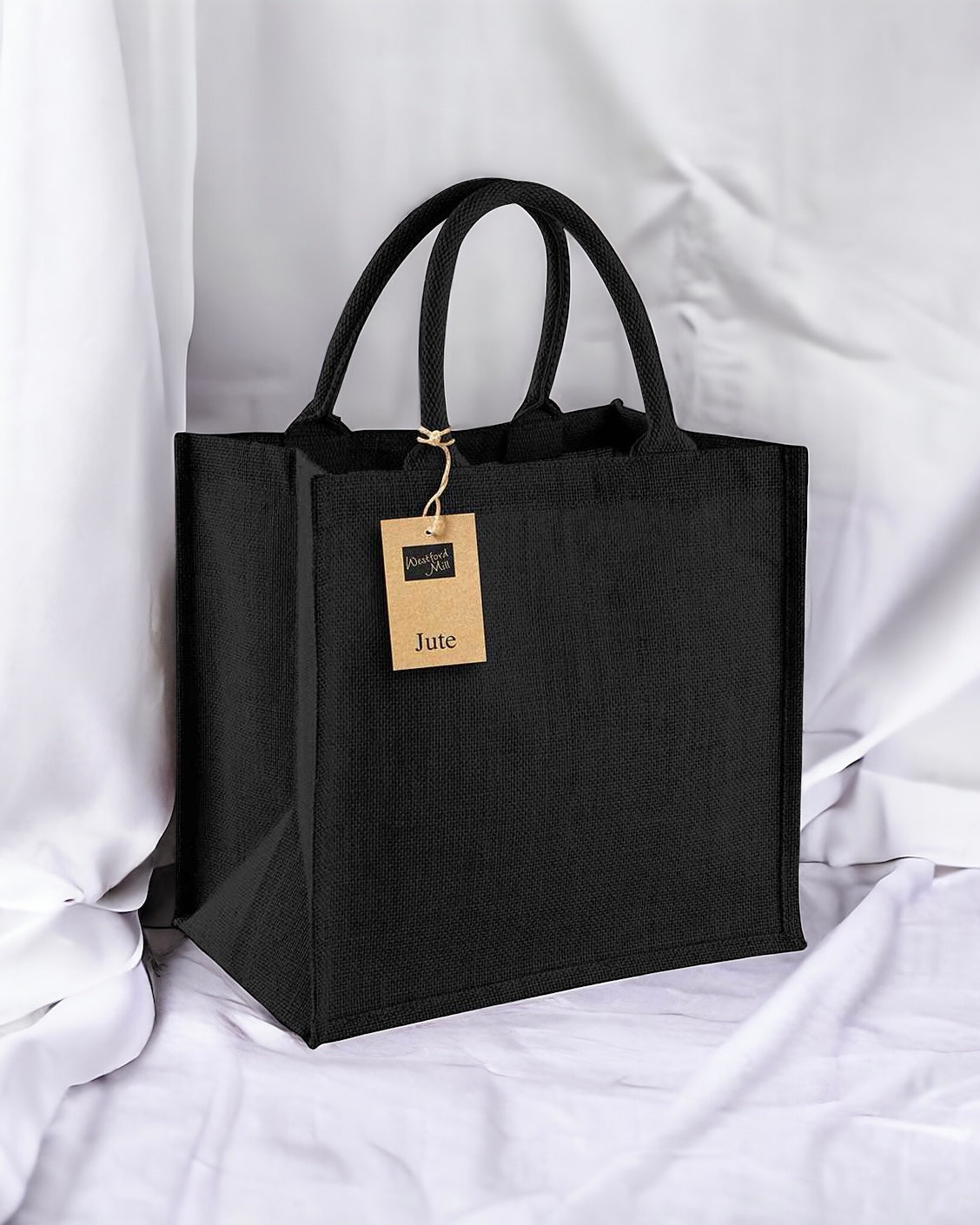 JUTE MIDI TOTE - BLACK