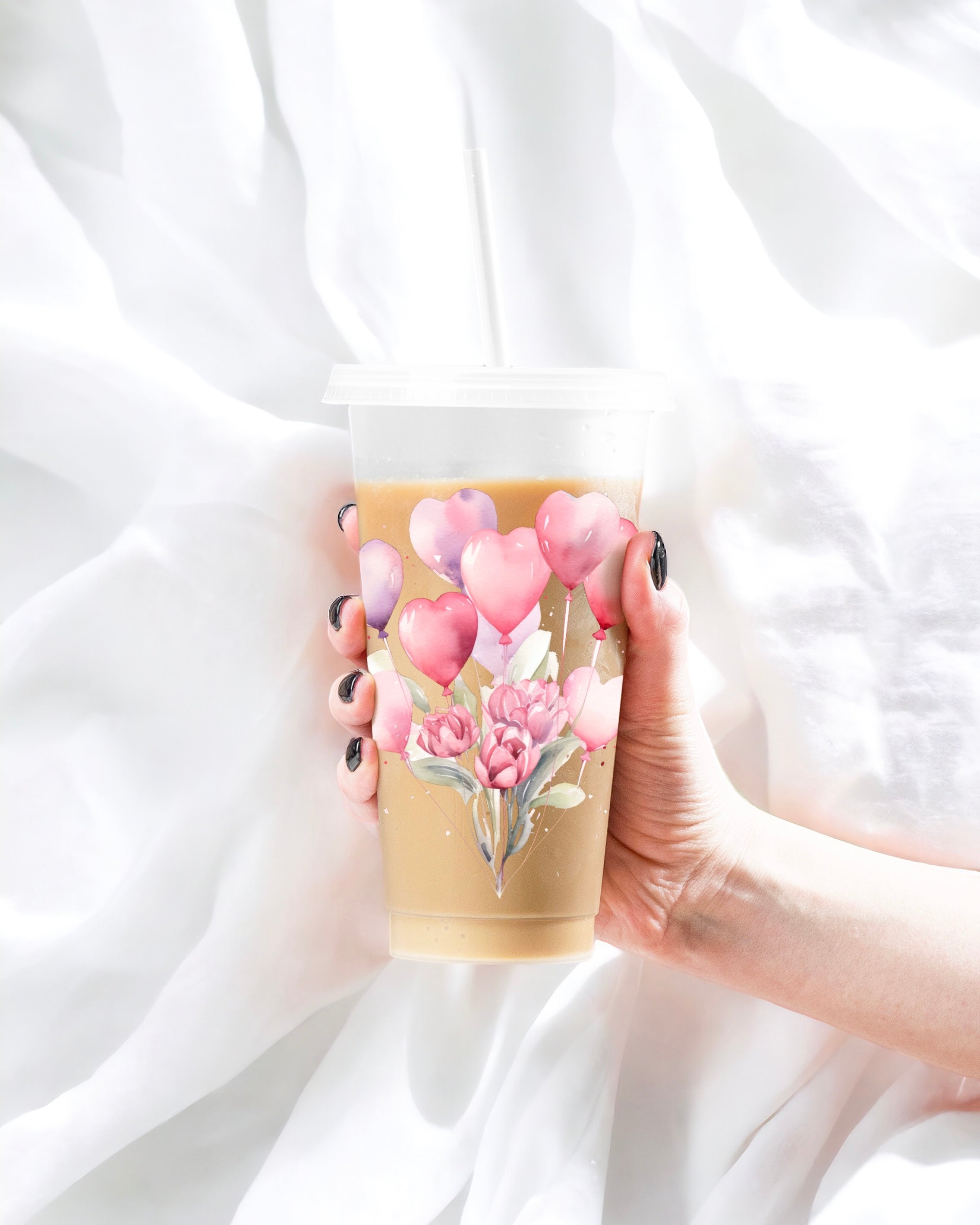 UVDTF - HEART WATERCOLOUR BALLOONS DECAL