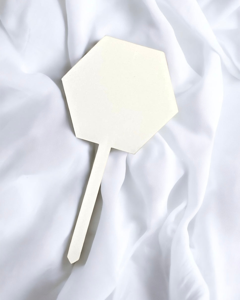 CLEAR HEXAGON ACRYLIC CAKE TOPPER 10CM