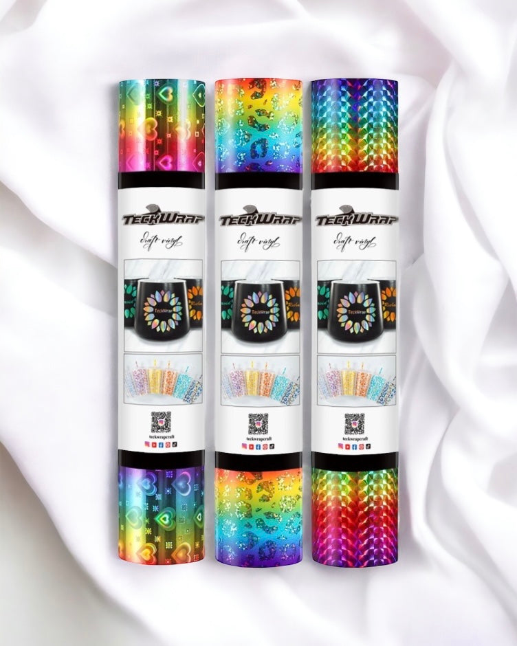 ADHESIVE - HOLO RAINBOW PATTERN