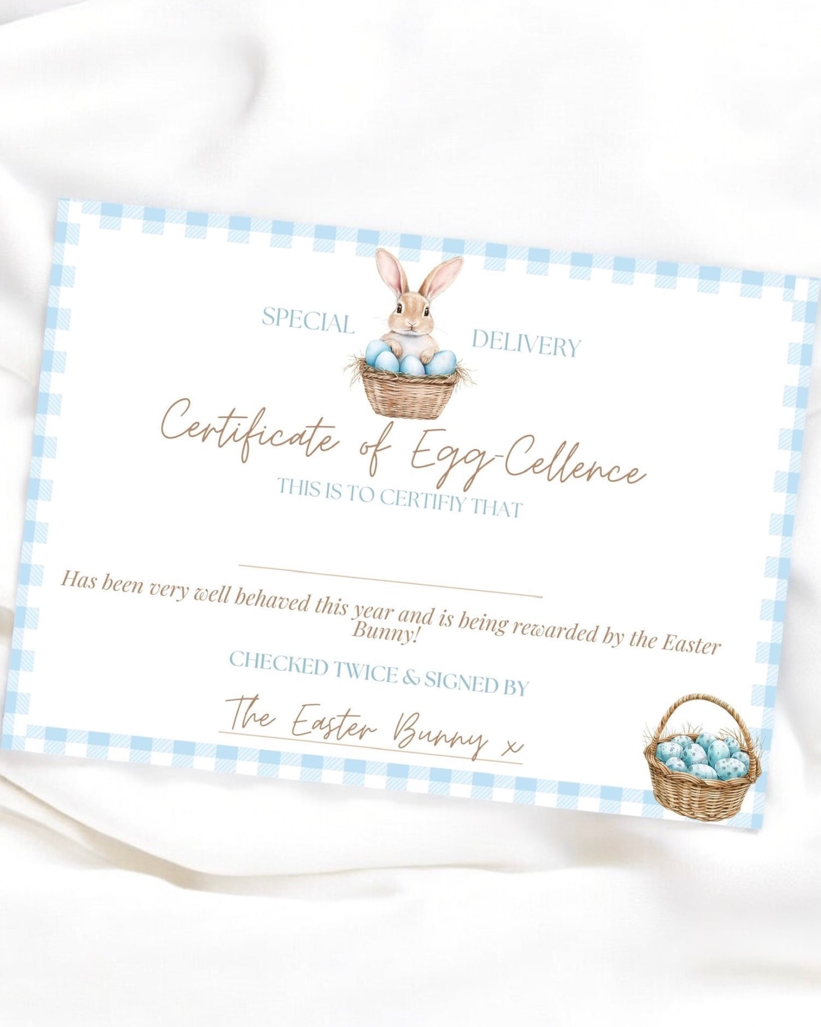 BLUE EASTER CERTIFICATES (SPELLING ERROR) - PACK OF 10
