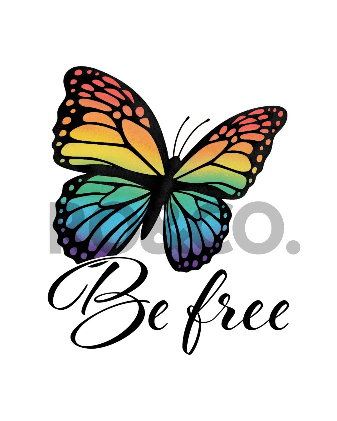 UVDTF - BE FREE BUTTERFLY SIGN DECAL