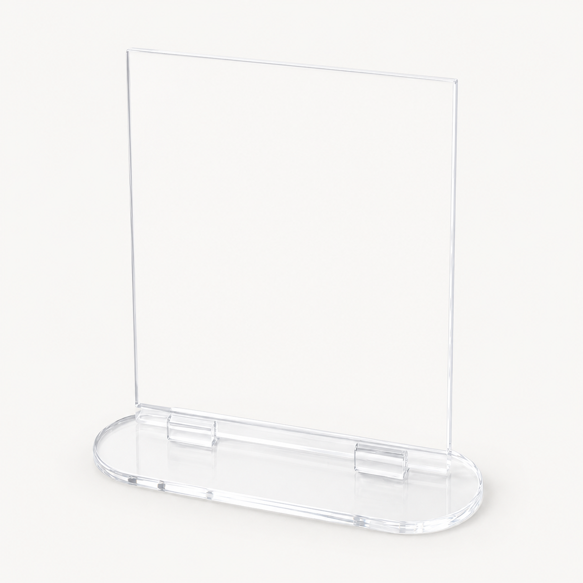 FREESTANDING CLEAR ACRYLIC RECTANGLE WITH BASE