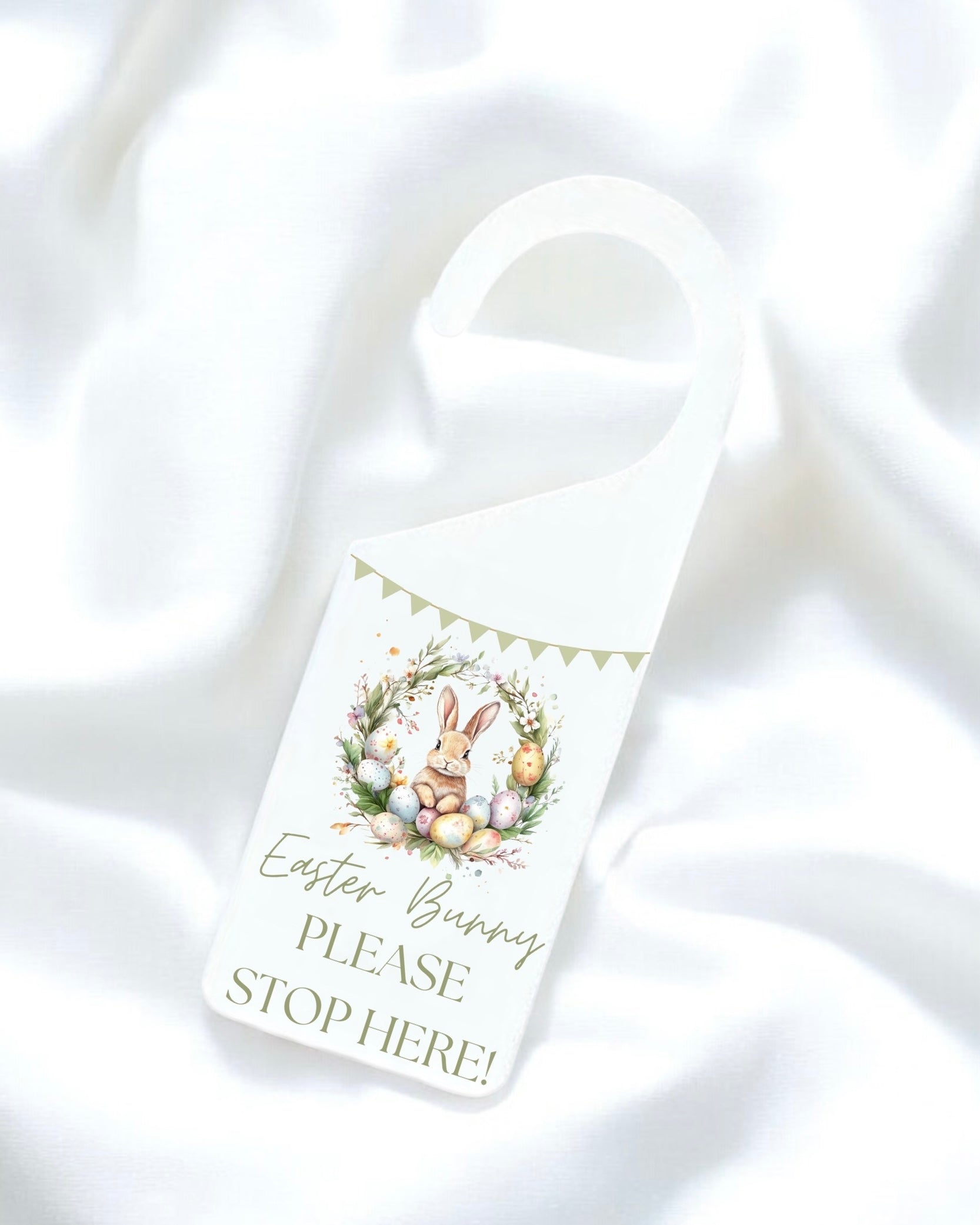 UVDTF - NEW GREEN BUNNY STOP HERE DOOR HANGER