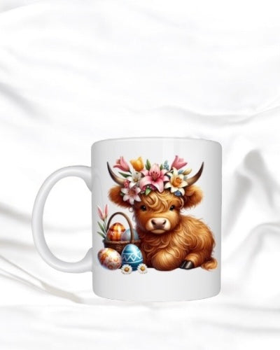 UVDTF - FLORAL HIGHLAND COW EASTER DECAL