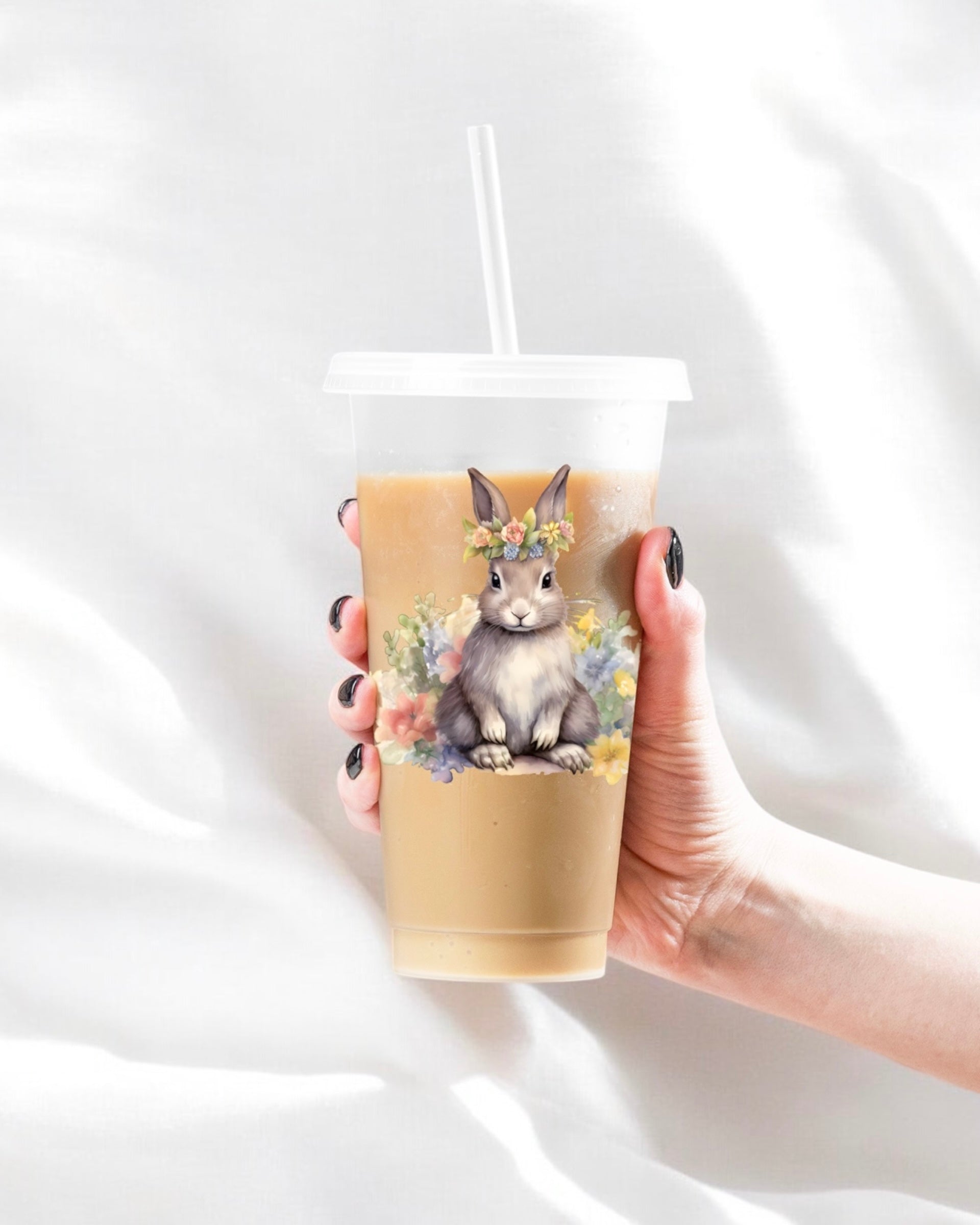 UVDTF - FLORAL BUNNY DECAL