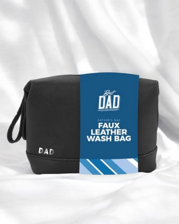 FATHERS DAY PU LEATHER WASH BAG