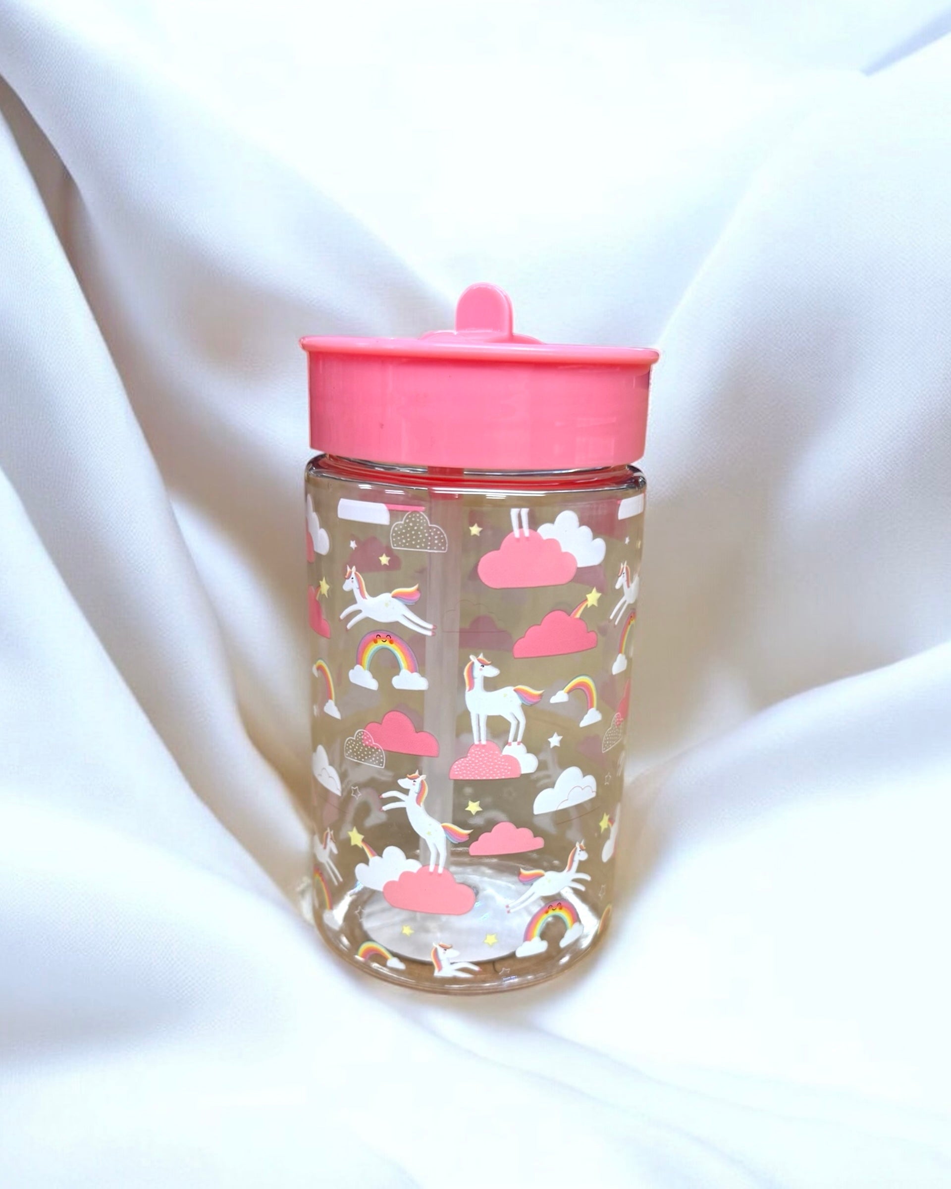 DARK PINK UNICORN TUMBLER WITH FLIP TOP LID 450ML