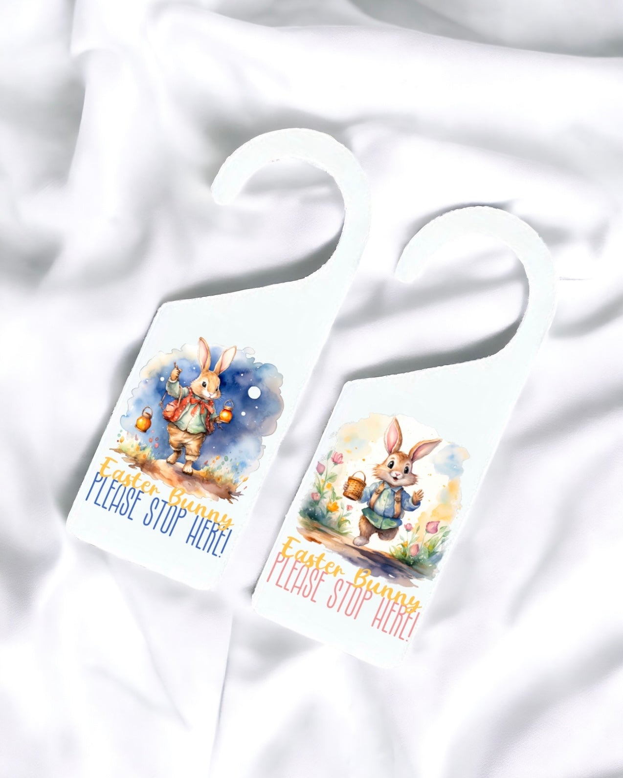 UVDTF - BUNNY PLEASE STOP HERE DOOR HANGER DECAL