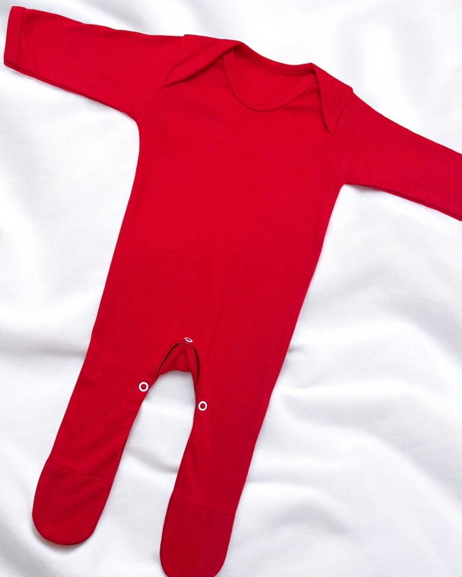RED PLAIN CHEST ROMPERSUIT