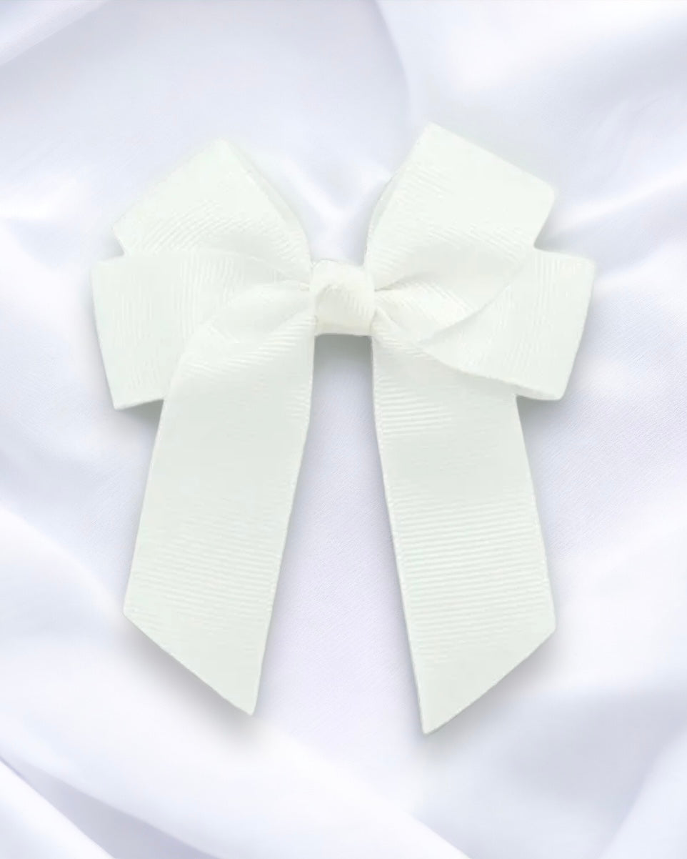 WHITE 4” HAIR BOW