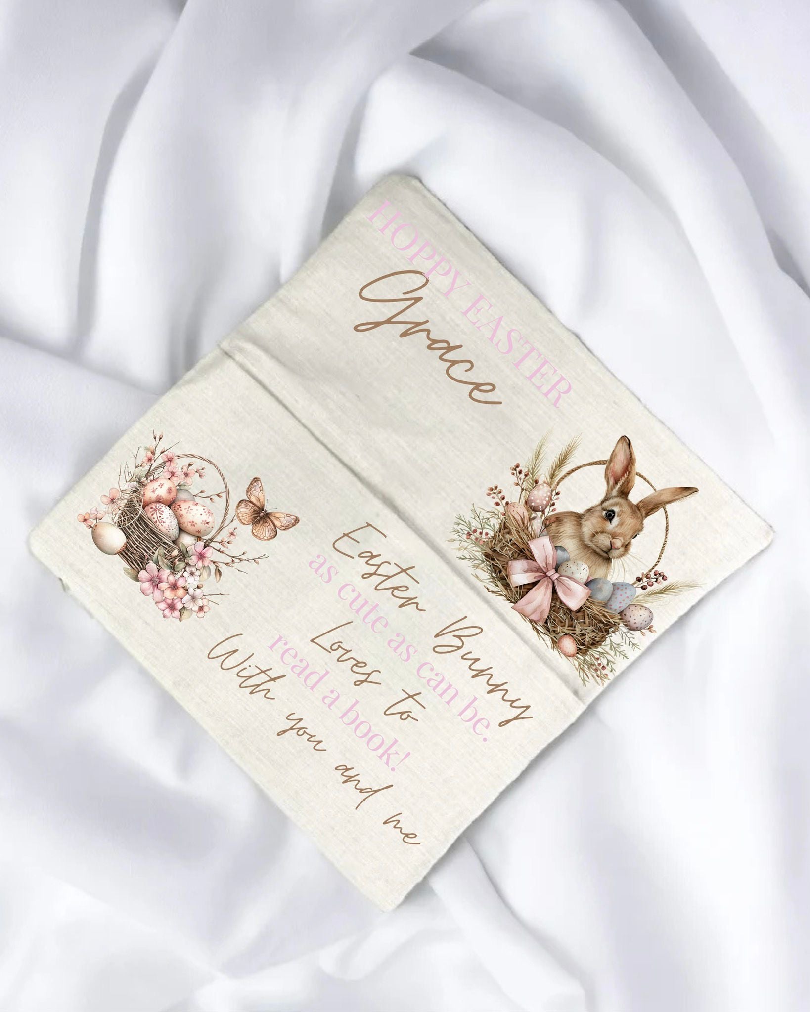 DTF - EASTER PINK BOOK CUSHION