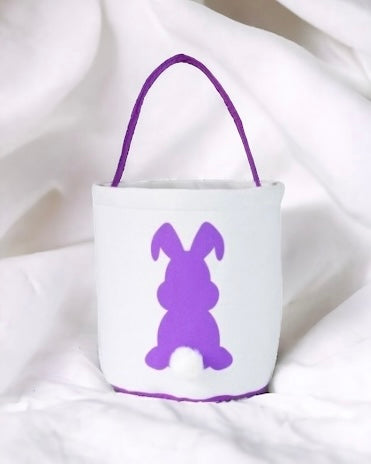PURPLE PRINTED BUNNY BASKET