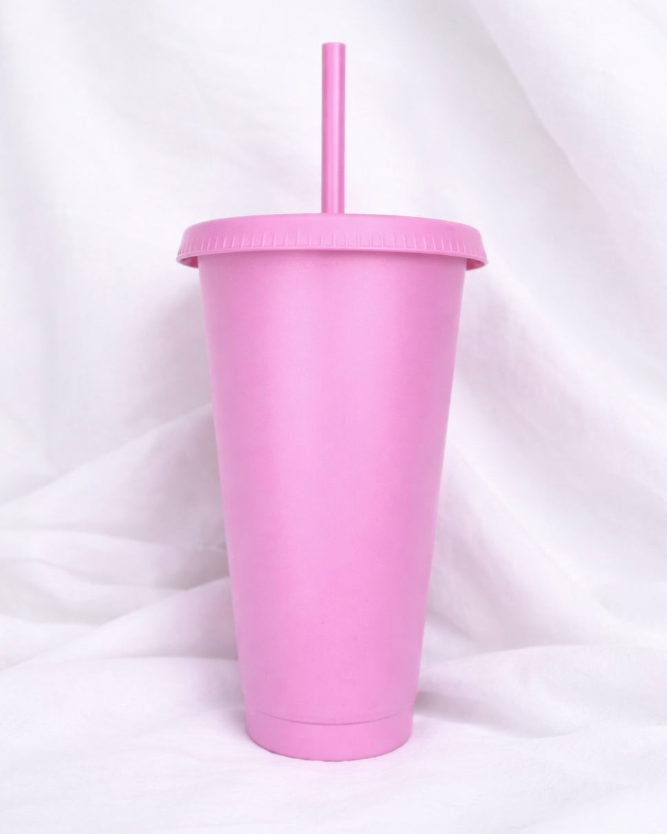 24OZ CANDYFLOSS PINK SOLID COLOUR CUP