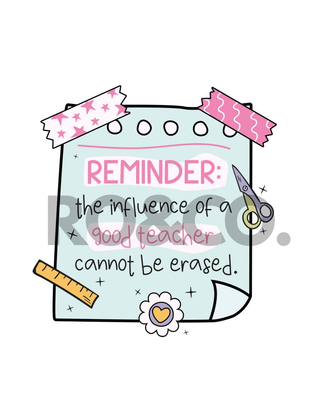 UVDTF - TEACHER REMINDER 2 BLUE DECAL