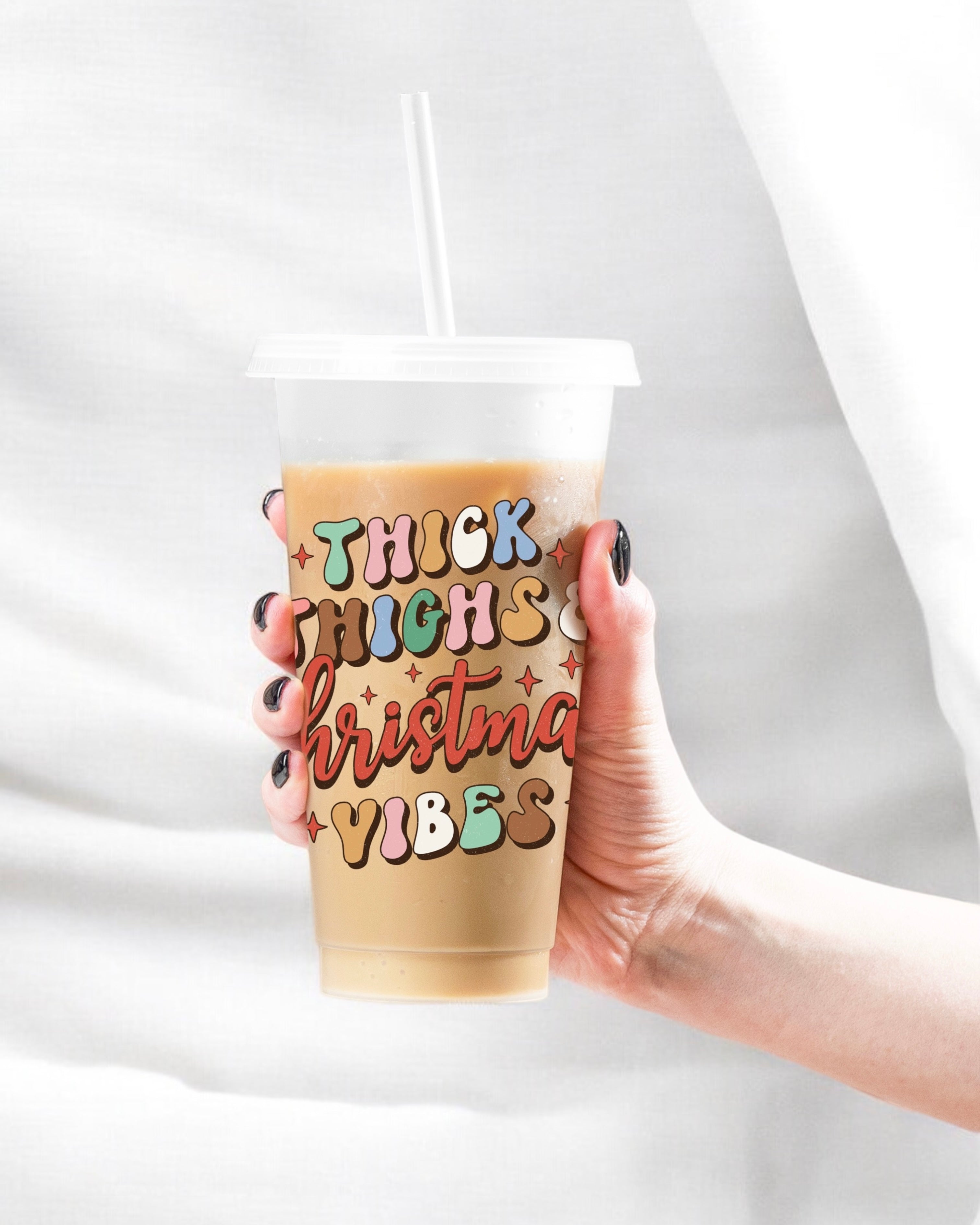 UVDTF - THICK THIGHS CHRISTMAS VIBES DECAL