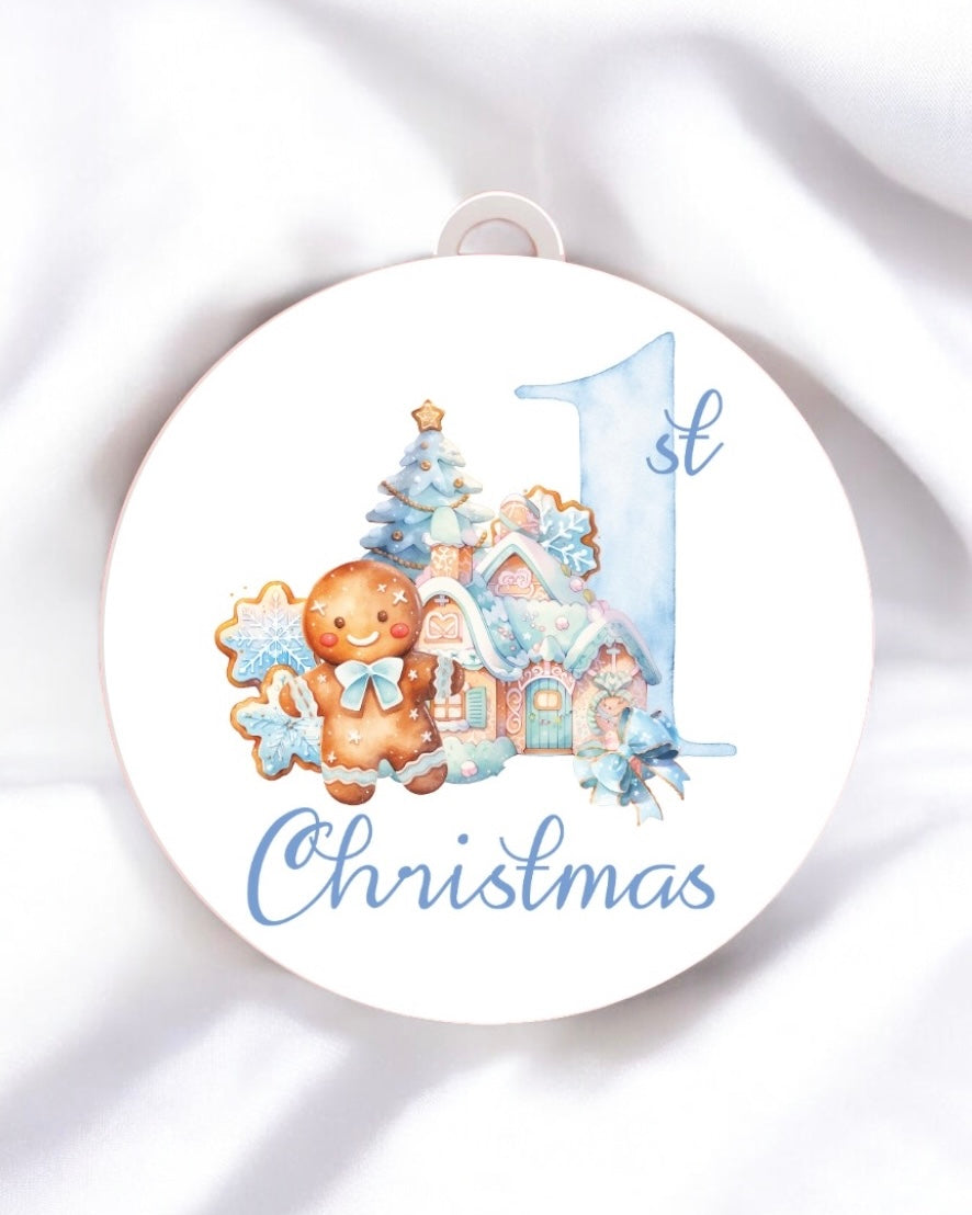 UVDTF - BLUE 1ST CHRISTMAS DECAL