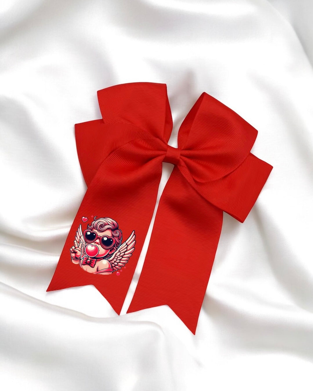 DTF - RED RETRO CUPID HAIR BOW DECAL