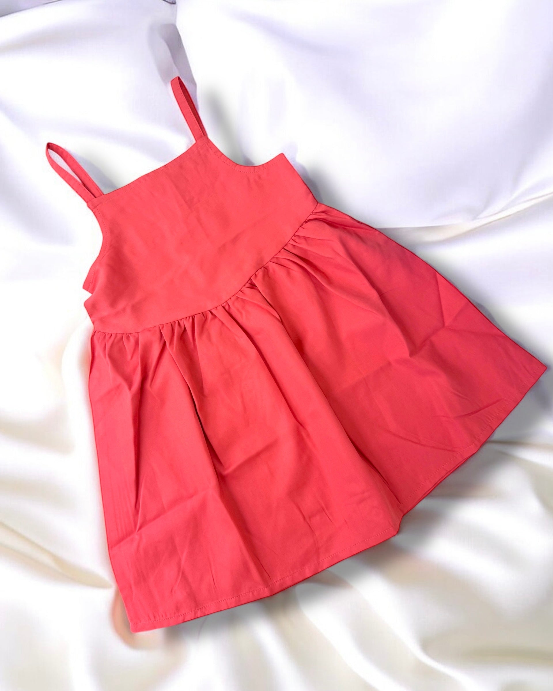 CLEARANCE - DEEP CORAL STRAPPY DRESS