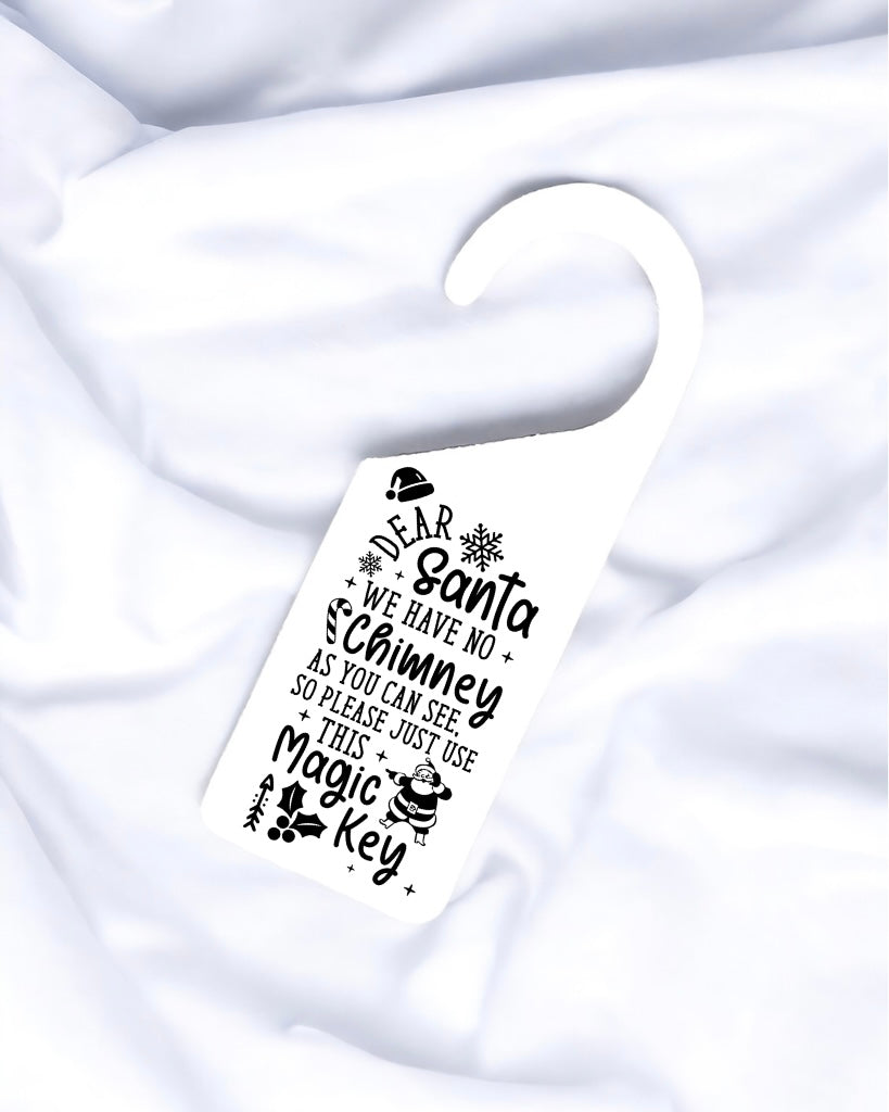 UVDTF - DEAR SANTA, NO CHIMNEY DOOR HANGER DECAL
