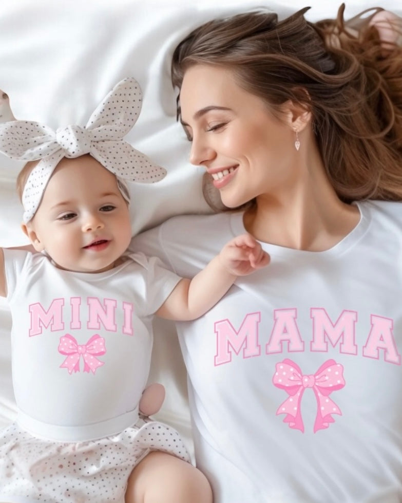 DTF - PINK BOW MAMA/MINI