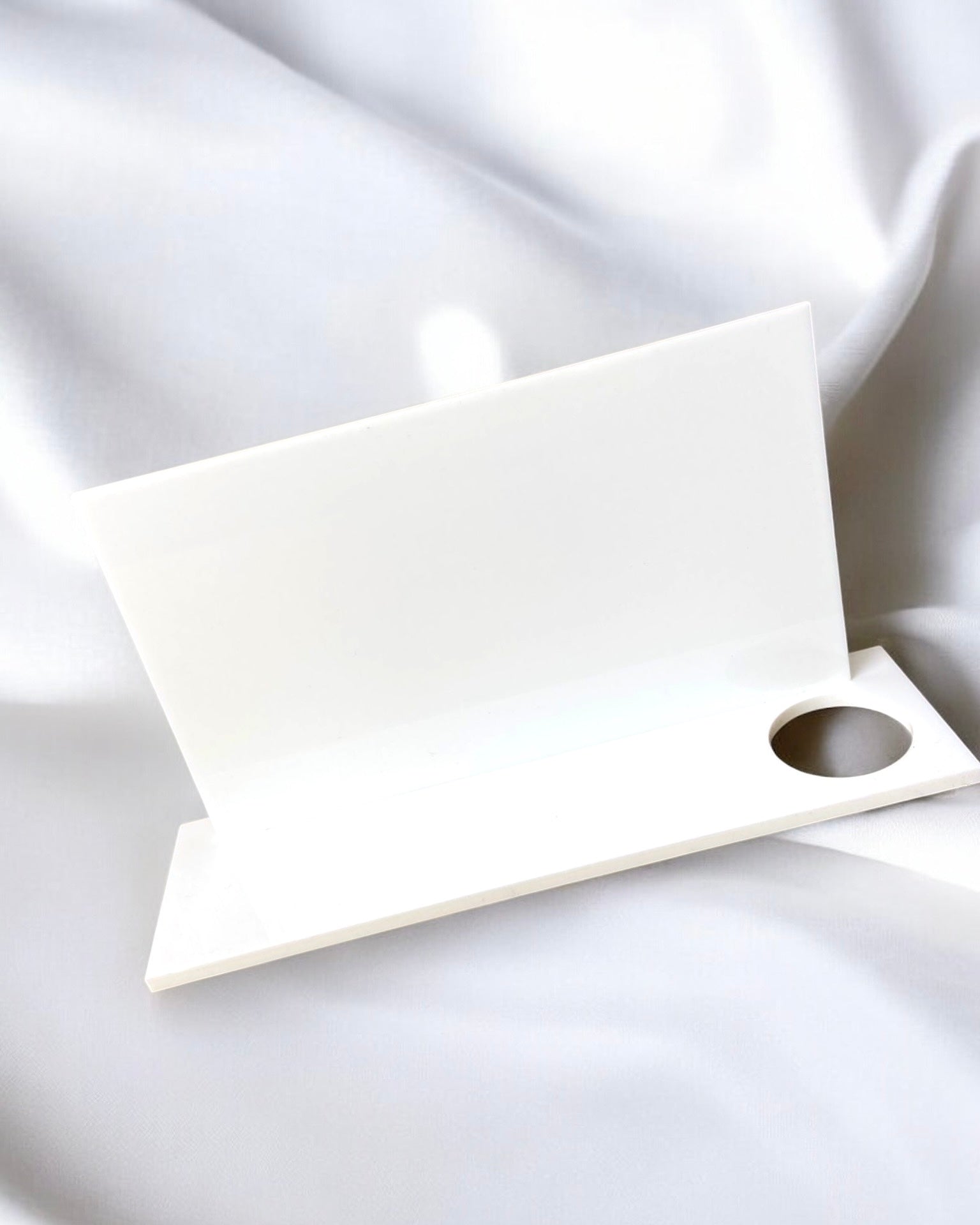 WHITE ACRYLIC MEMORIAL TEA LIGHT HOLDER