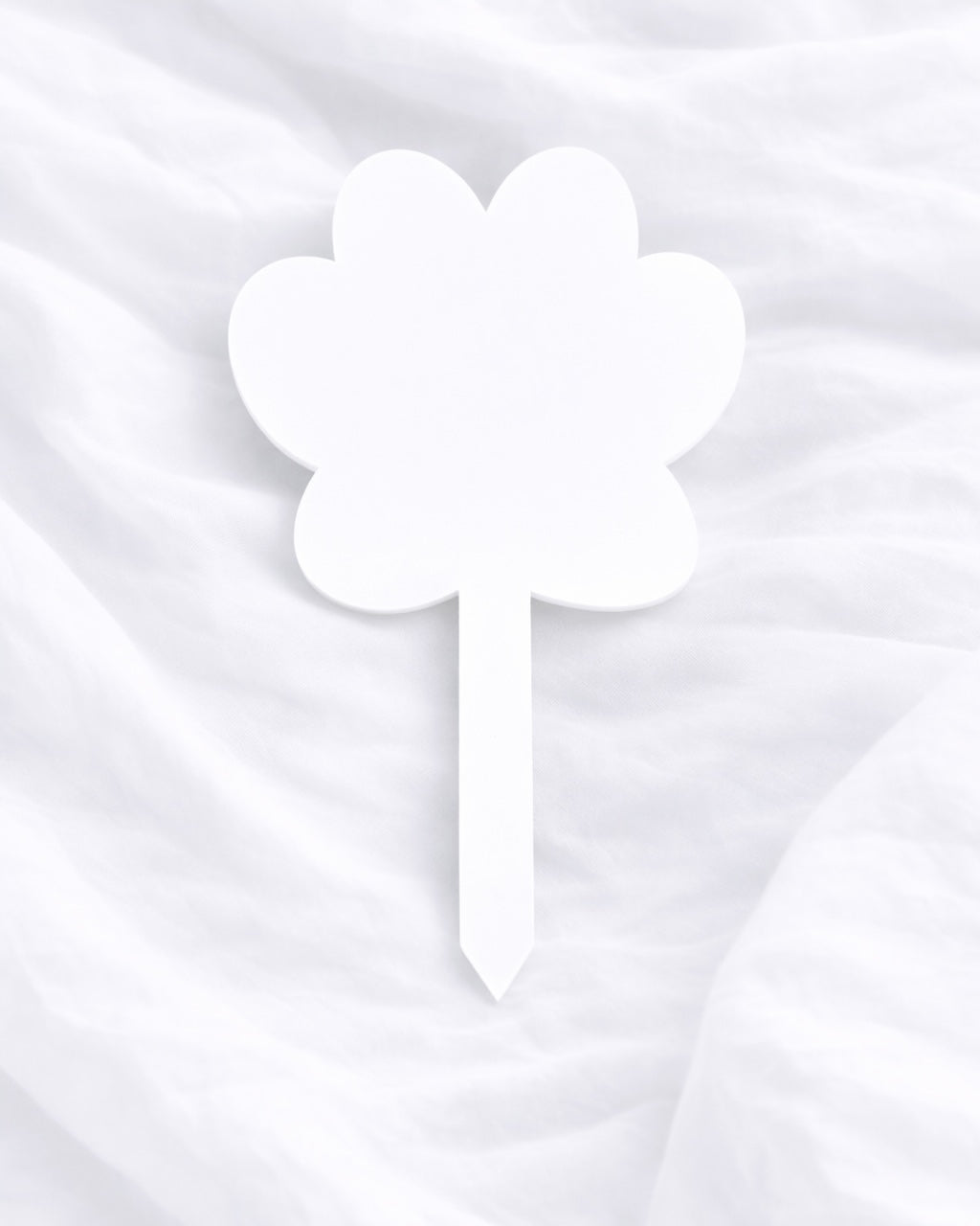 WHITE PAW SHAPED ACRYLIC GRAVE MARKER