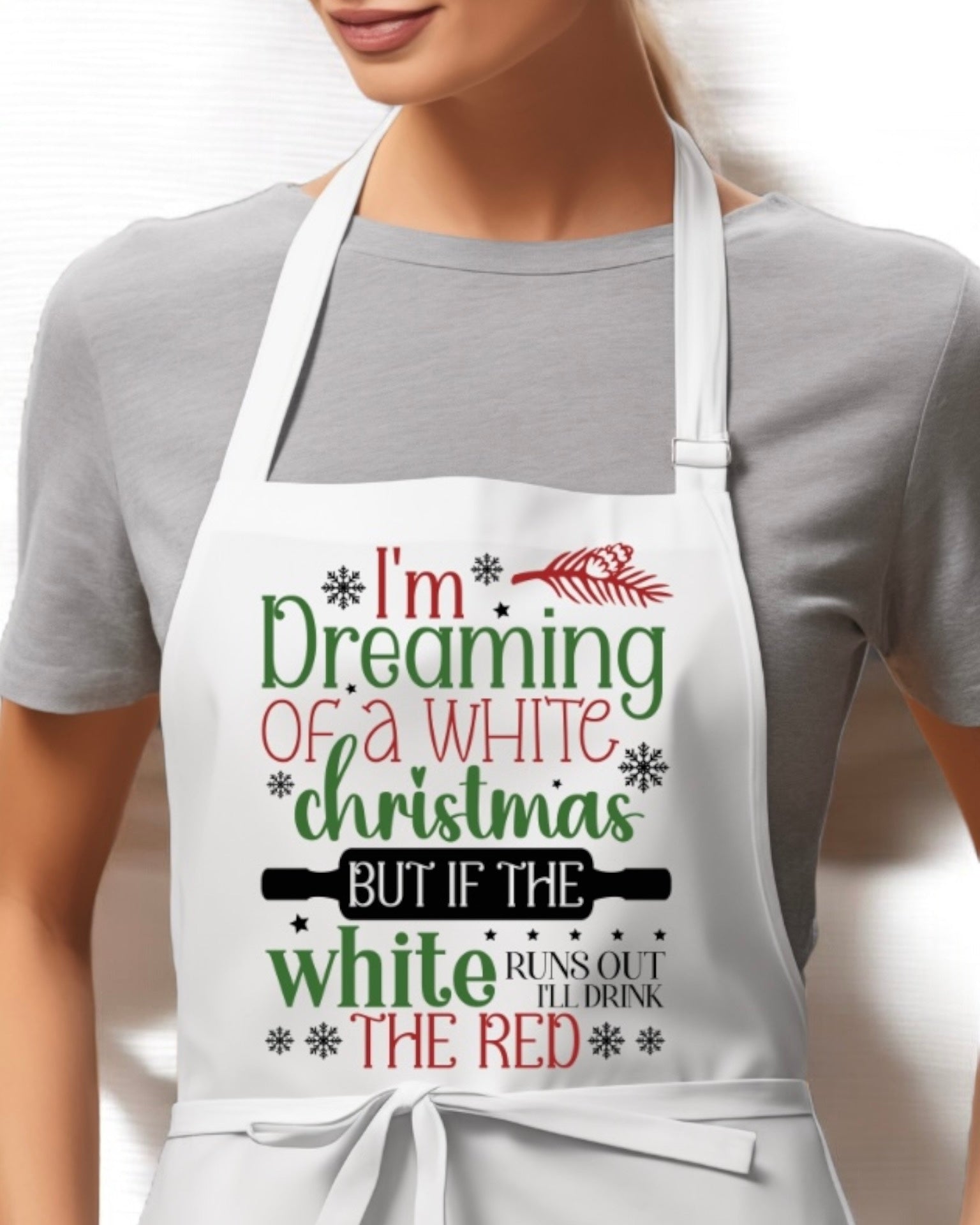 DTF - APRON I’M DREAMING OF A WHITE CHRISTMAS WINE