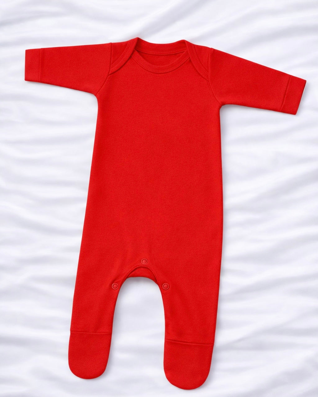 RED PLAIN CHEST ROMPERSUIT