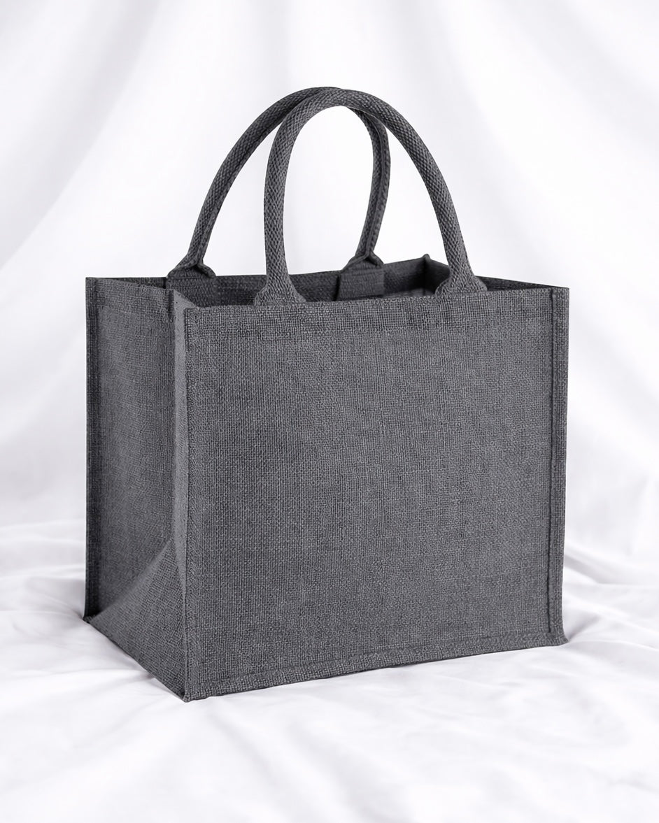 JUTE MIDI TOTE - GRAPHITE GREY