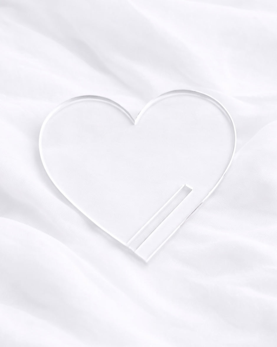 CLEAR ACRYLIC HEART WINE GLASS CHARM
