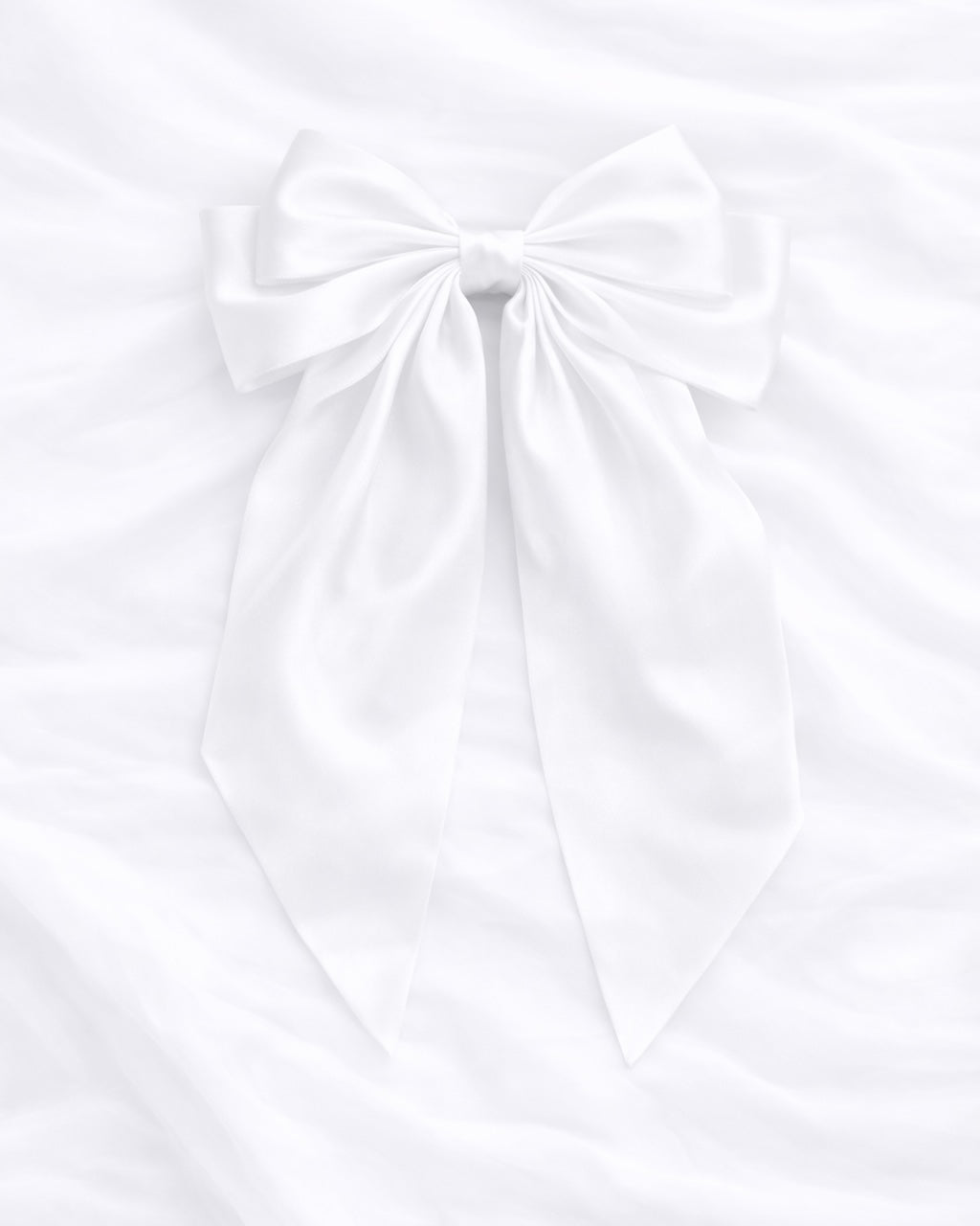 WHITE WATERFALL HAIR BOW